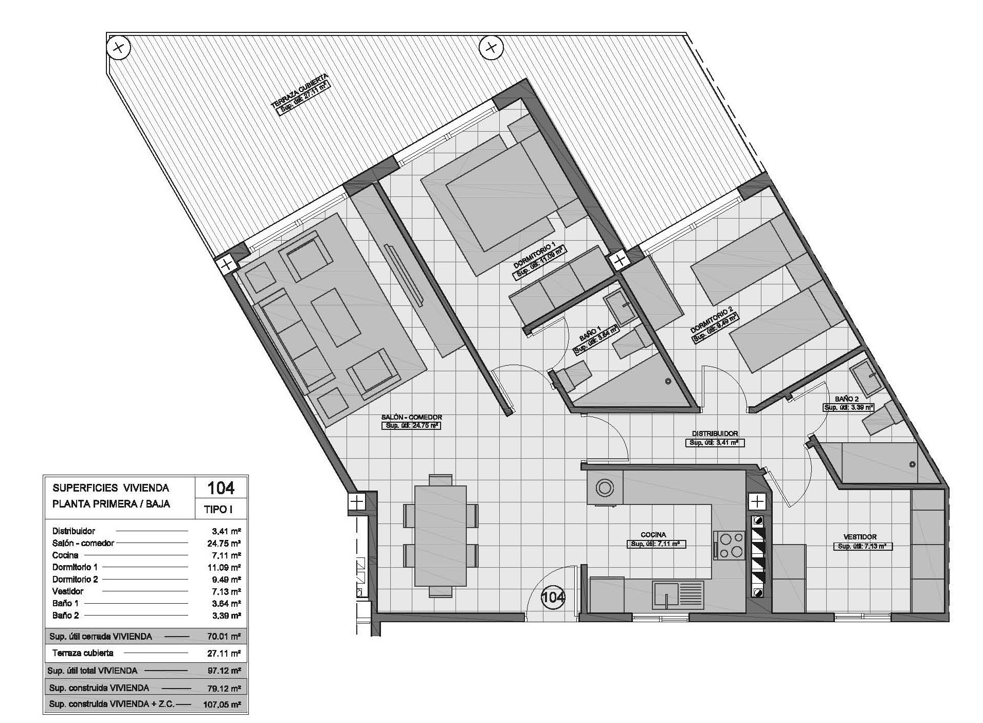 Plano Vivienda 104