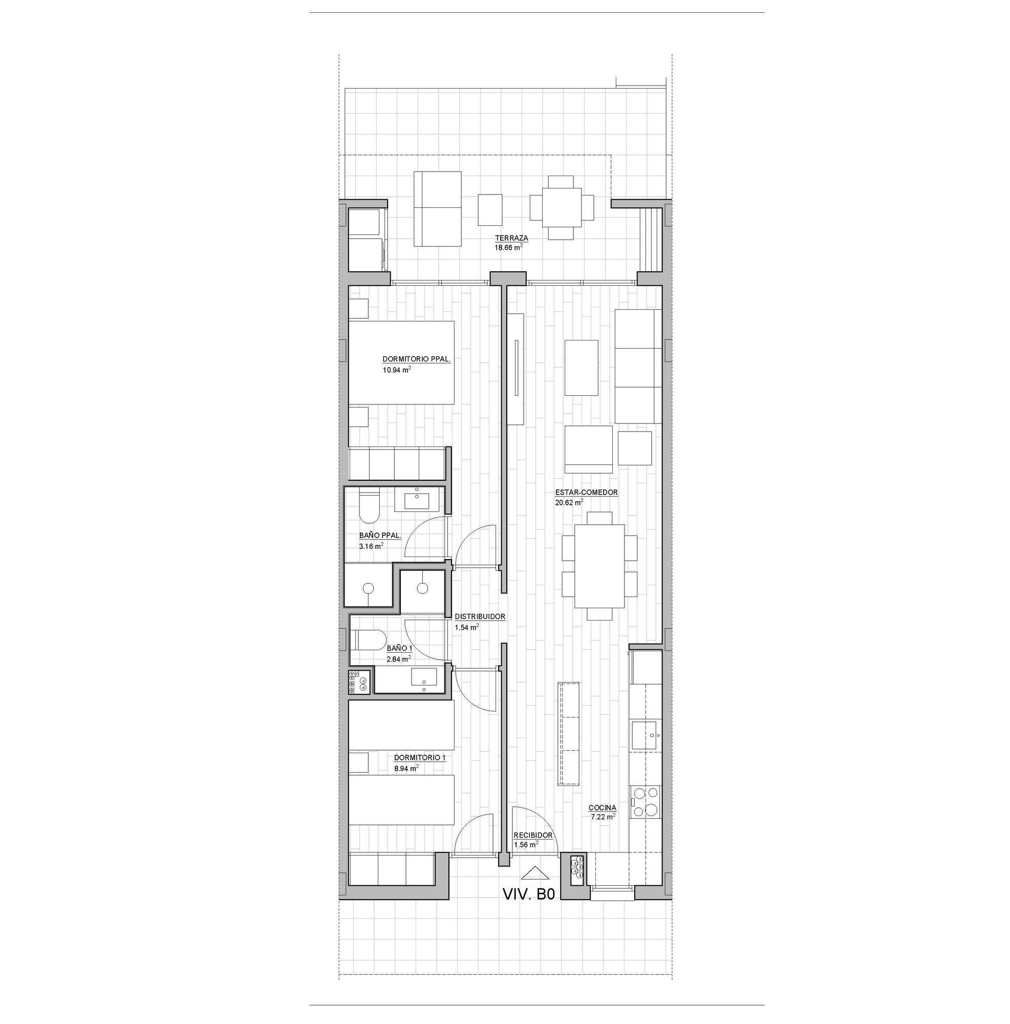 Planos Vivienda Colectiva BAJA TIPO 01