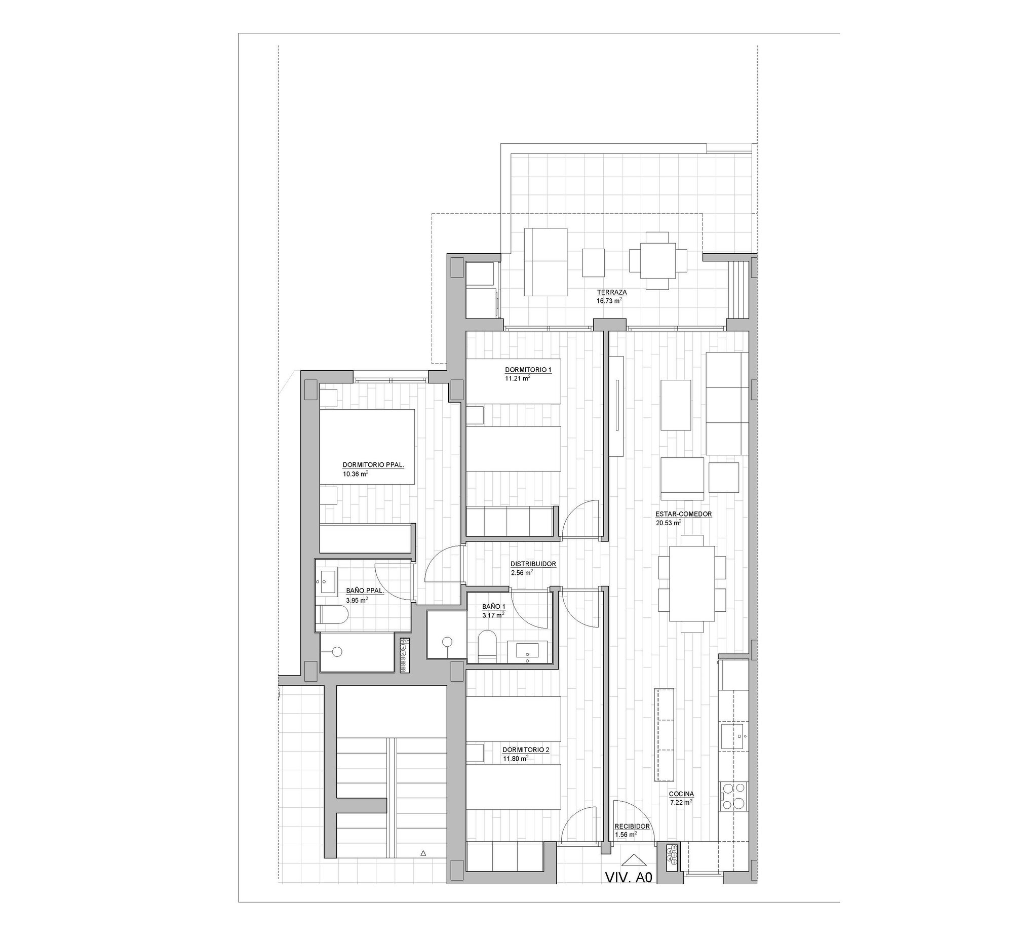 Planos Vivienda Colectiva BAJA TIPO 02